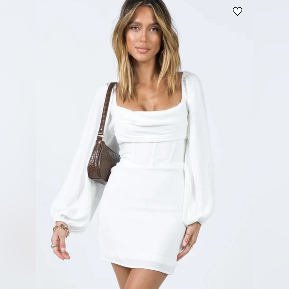 Princess Polly Long Sleeve Lillie Front Drape Mini Dress
